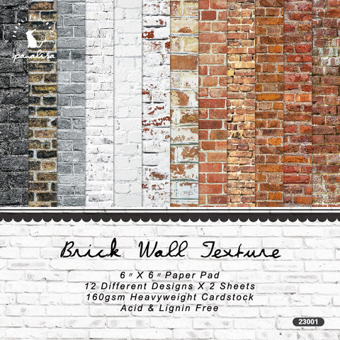 Inlovearts 24PCS 6" Brick Wall Texture DIY Scrapbook & Cardstock Paper
