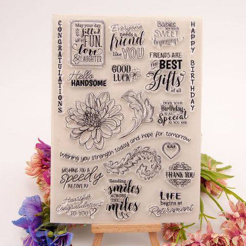 Inlovearts Grateful Words Clear Stamps