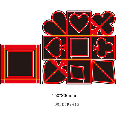 4 Suits Playing Cards 3D Creative Box Cutting Dies