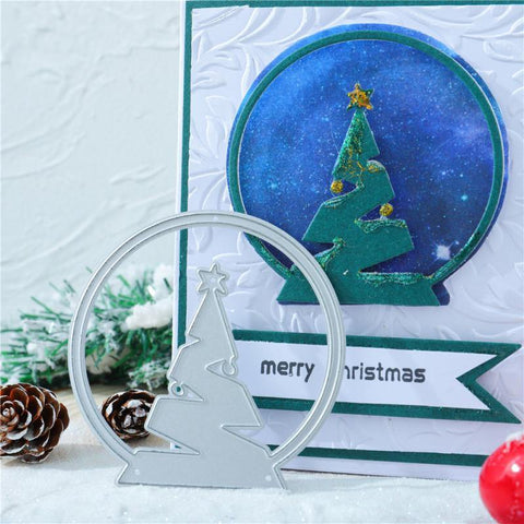 Christmas Tree in Crystal Ball Dies - Inlovearts