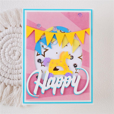 Inloveartshop Fluttering Colorful Flags Border Cutting Dies