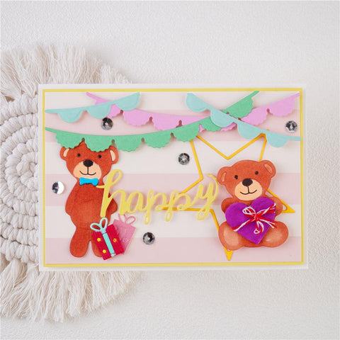 Inloveartshop Fluttering Colorful Flags Border Cutting Dies