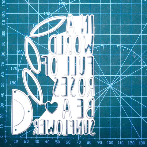 Inlovearts Sunflower With Words Cutting Dies