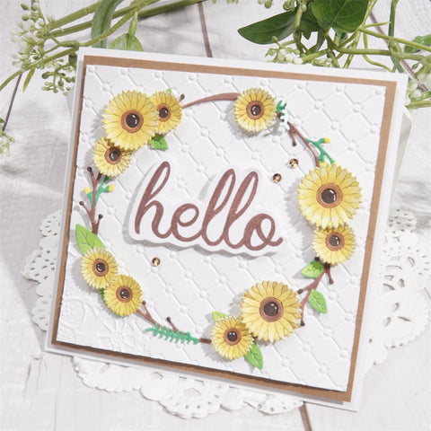 Inlovearts Sunflower Wreath Cutting Dies