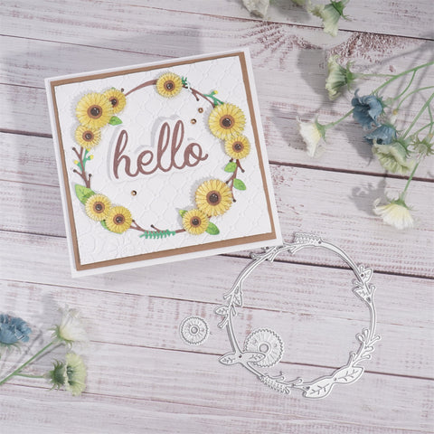 Inlovearts Sunflower Wreath Cutting Dies