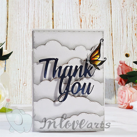 Inlovearts Cascading Clouds Background Board Cutting Dies