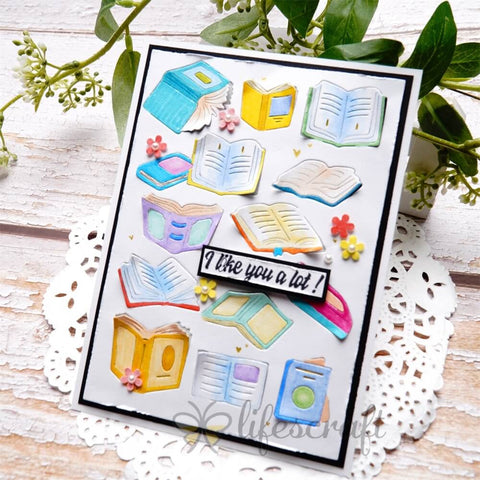 Inlovearts Books Background Cutting Dies