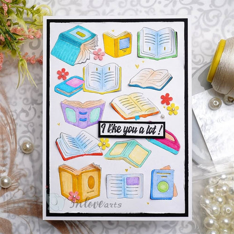 Inlovearts Books Background Cutting Dies