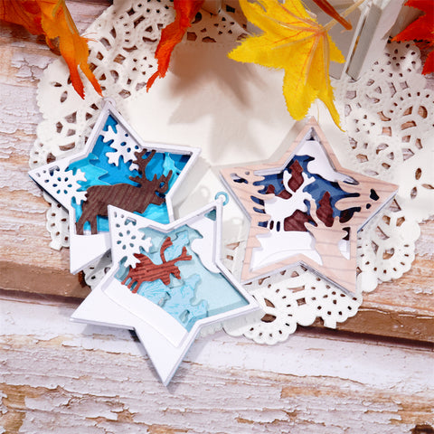 Inlovearts 6pcs Star Frame Metal Cutting Dies