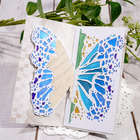 Inlovearts Butterfly Wing Rectangle Frame Cutting Dies