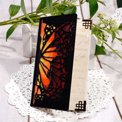 Inlovearts Butterfly Wing Rectangle Frame Cutting Dies