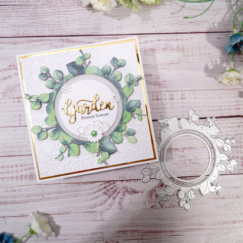 Inlovearts Circle Leaves Frame Cutting Dies