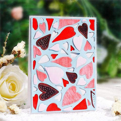 Inlovearts Love Hearts Background Board Cutting Dies
