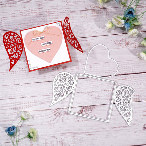 Inlovearts Love Wings Hearts Border Cutting Dies