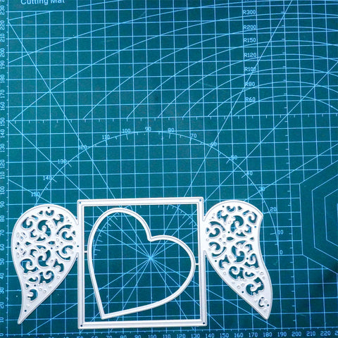 Inlovearts Love Wings Hearts Border Cutting Dies