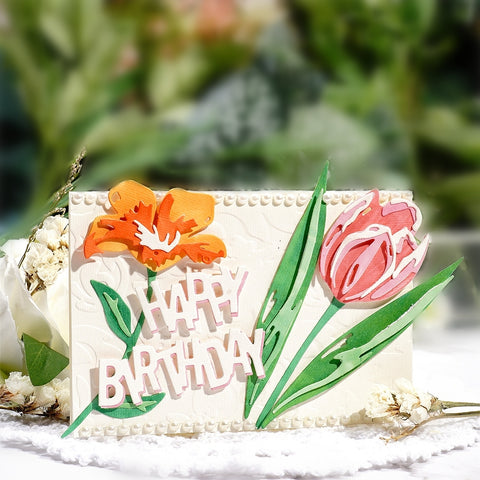 Inlovearts Fascinating Tulip Flower Cutting Dies