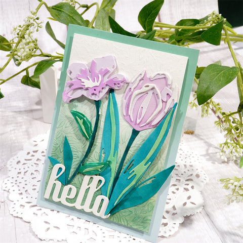 Inlovearts Fascinating Tulip Flower Cutting Dies