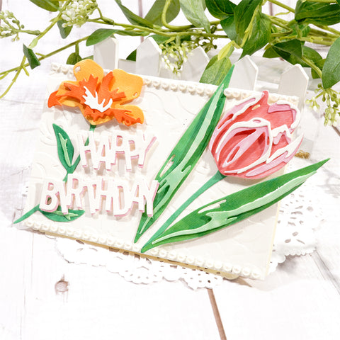 Inlovearts Fascinating Tulip Flower Cutting Dies