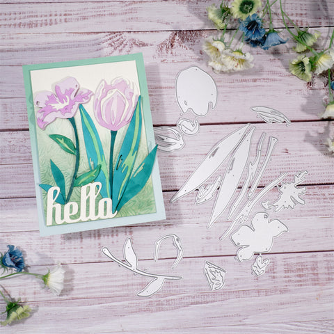 Inlovearts Fascinating Tulip Flower Cutting Dies