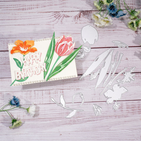 Inlovearts Fascinating Tulip Flower Cutting Dies