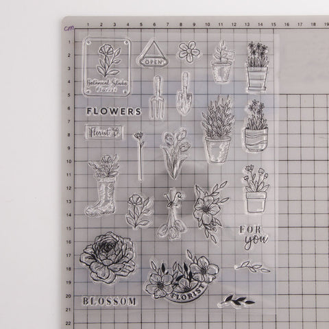 Inlovearts Garden Flowers Clear Stamps