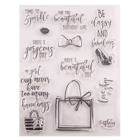 Inlovearts Happy Shopping Theme Clear Stamps
