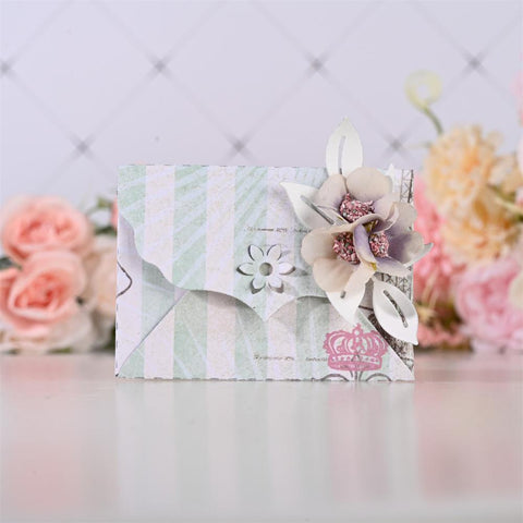 Foldable Stitched Flower Envelop Dies