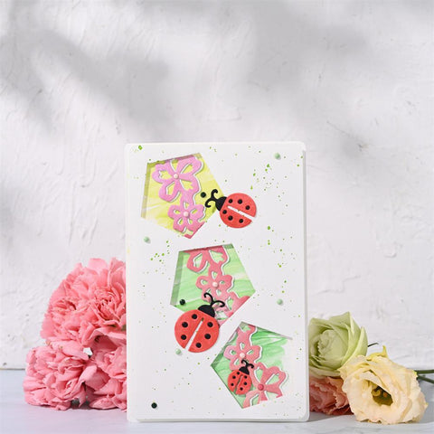 Inloveartshop Meteorological Ladybug and Flower Border Nature Decor Cutting Dies