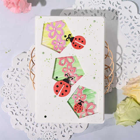 Inloveartshop Meteorological Ladybug and Flower Border Nature Decor Cutting Dies