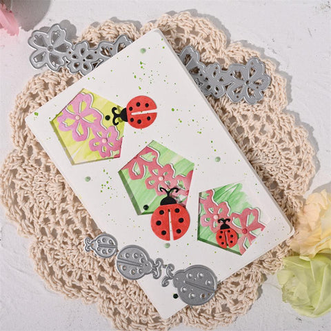 Inloveartshop Meteorological Ladybug and Flower Border Nature Decor Cutting Dies