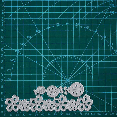 Inloveartshop Meteorological Ladybug and Flower Border Nature Decor Cutting Dies