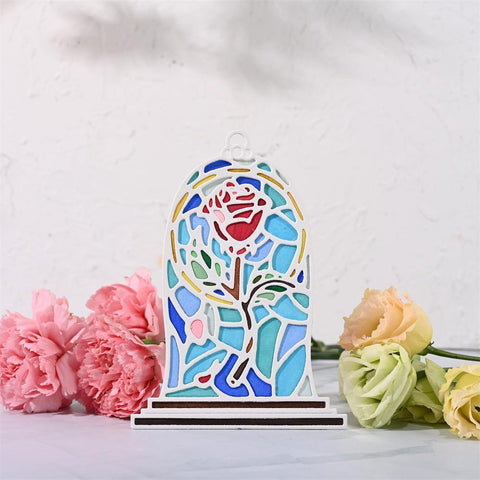 Rose Flowers Bell Jar Frame Dies