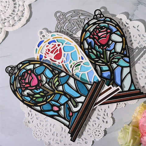 Rose Flowers Bell Jar Frame Dies