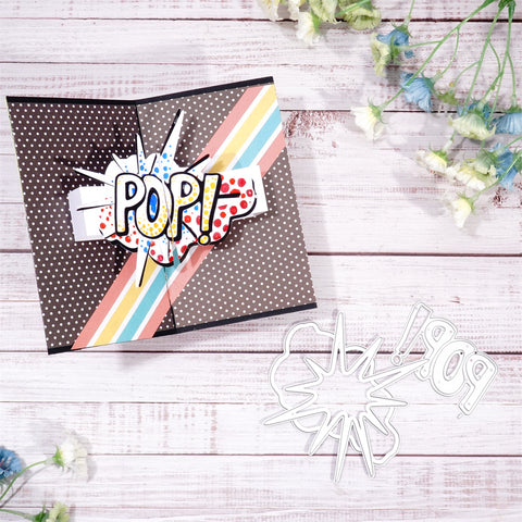 Inlovearts "POP!" Word With Explosion Effects Cutting Dies