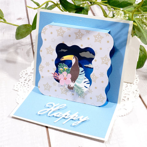 Inlovearts Foldable 3D Square Frame Cutting Dies