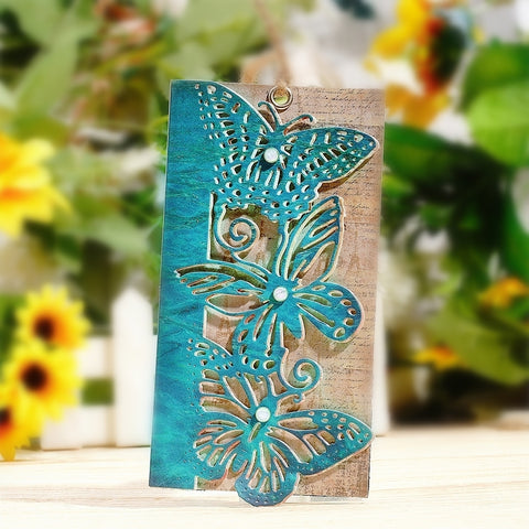 Inlovearts Three Butterflies Border Metal Cutting Dies
