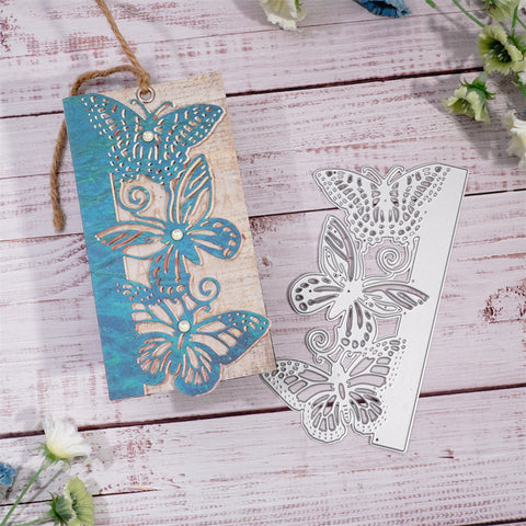 Inlovearts Three Butterflies Border Metal Cutting Dies