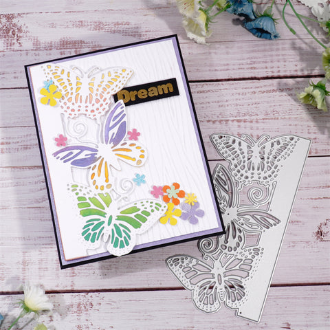 Inlovearts Three Butterflies Border Metal Cutting Dies