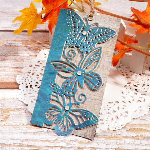 Inlovearts Three Butterflies Border Metal Cutting Dies