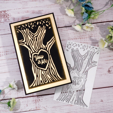 Inlovearts "You & Me" Tree Background Board Cutting Dies