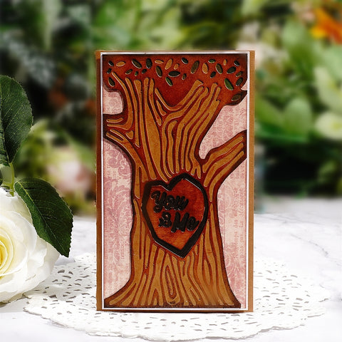 Inlovearts "You & Me" Tree Background Board Cutting Dies