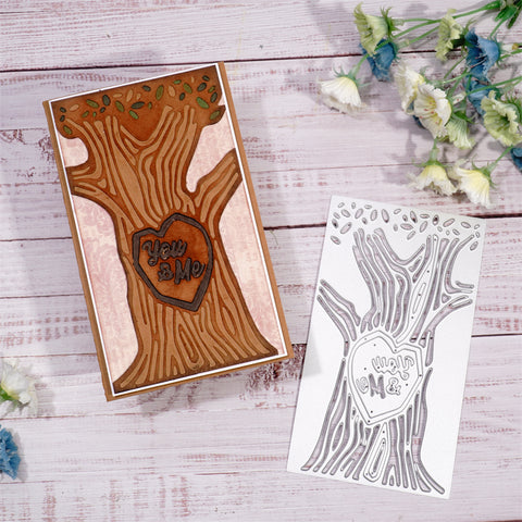 Inlovearts "You & Me" Tree Background Board Cutting Dies