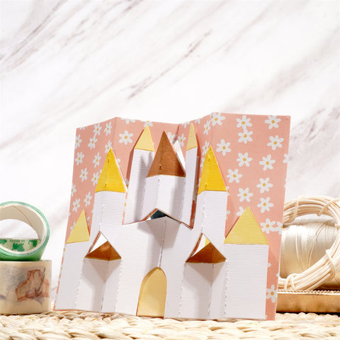 Inlovearts Foldable 3D Castle Metal Cutting Dies