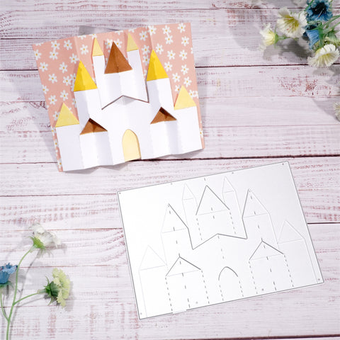 Inlovearts Foldable 3D Castle Metal Cutting Dies