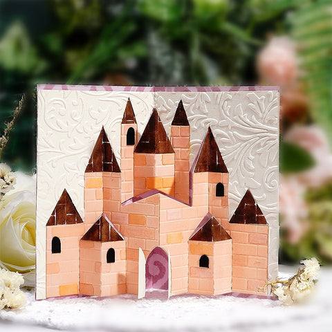 Inlovearts Foldable 3D Castle Metal Cutting Dies