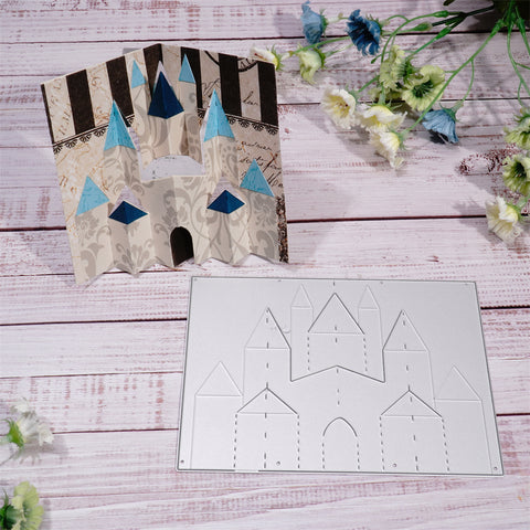 Inlovearts Foldable 3D Castle Metal Cutting Dies
