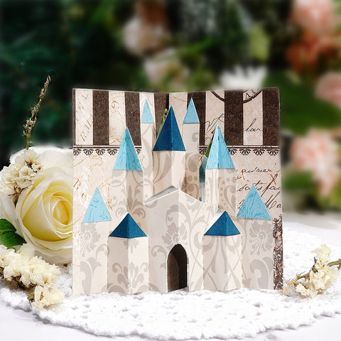 Inlovearts Foldable 3D Castle Metal Cutting Dies