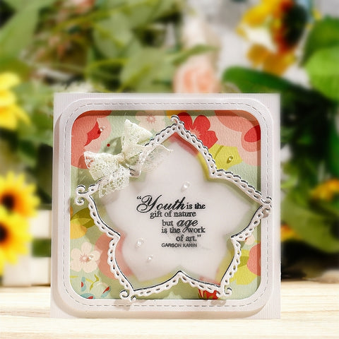 Inlovearts Pentagram Border Metal Cutting Dies
