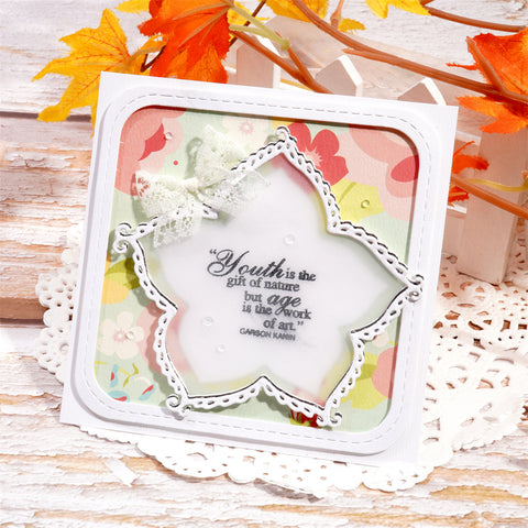 Inlovearts Pentagram Border Metal Cutting Dies