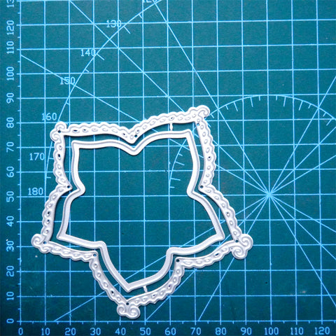 Inlovearts Pentagram Border Metal Cutting Dies